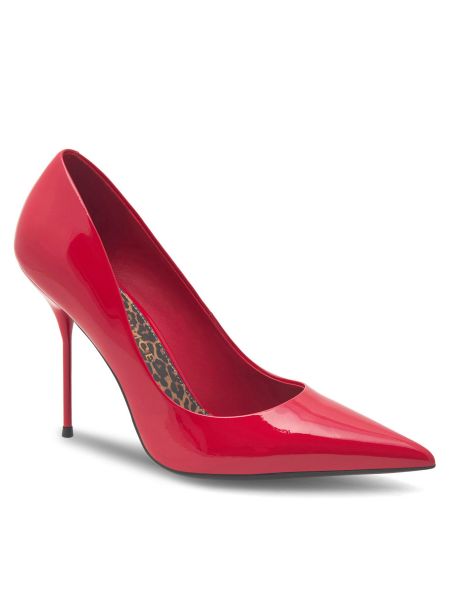 Nizki čevlji s peto z visoko peto Eva Minge rdeča