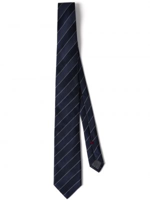 Cravate en soie à rayures Brunello Cucinelli bleu