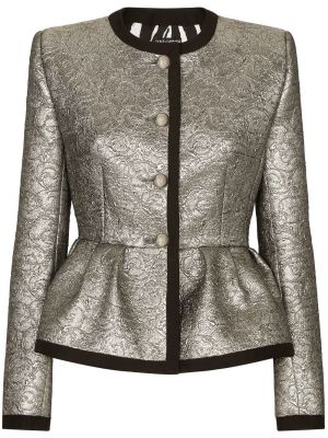 Peplum jakna Dolce & Gabbana srebrna