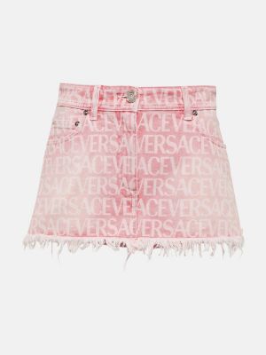 Džínová sukně Versace růžové