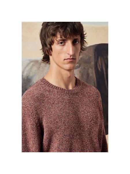 Suéter de lino de algodón Massimo Alba marrón