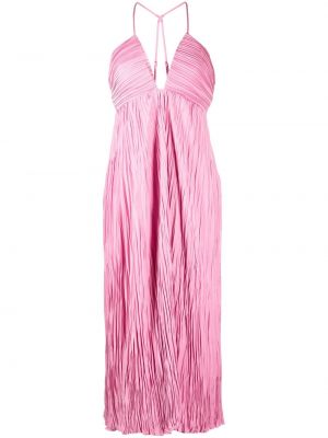 Plisované koktejlové šaty s výstřihem do v z polyesteru A.l.c. - růžová