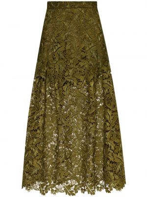 Krajkové midi sukně Oscar De La Renta zelené