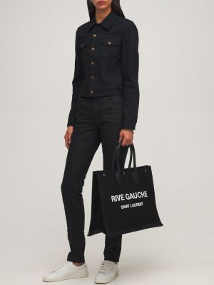 Jeans skinny en coton Saint Laurent noir