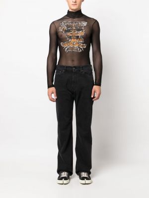 Straight fit džíny s výšivkou Y/project černé