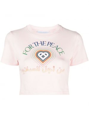 Bavlněné tričko Casablanca růžové