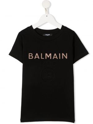 Trykt t-skjorte for jenter Balmain Kids svart