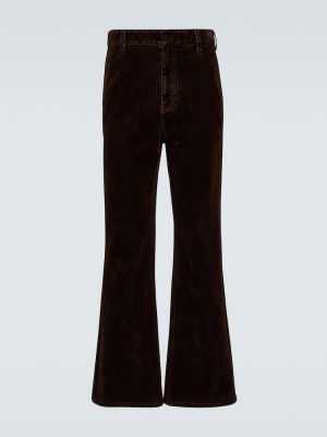Hnědé sametové straight fit džíny Loewe