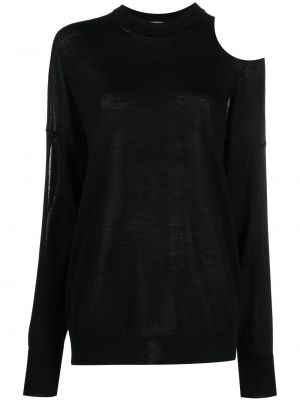 Вълнен пуловер Erika Cavallini черно