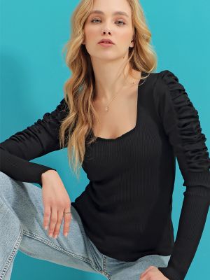 Bluza Trend Alaçatı Stili crna