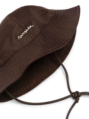 Haftowany kapelusz Nanushka brązowy
