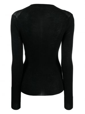 Vlněný svetr s knoflíky Ann Demeulemeester černý