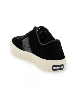 Aksamitne sneakersy Tom Ford czarne