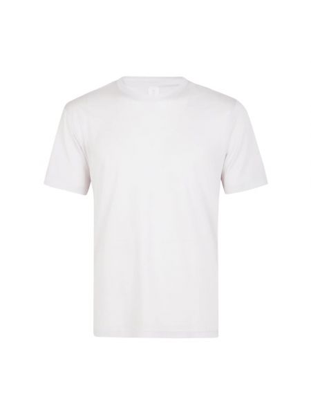 Jedwabna koszulka bawełniana z okrągłym dekoltem Eleventy biała