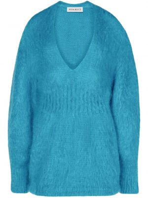 Mini-abito con scollo a v Nina Ricci blu