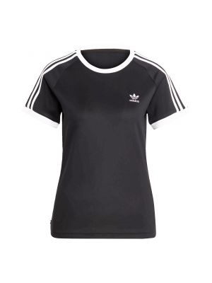 Тениска slim на райета Adidas Originals черно