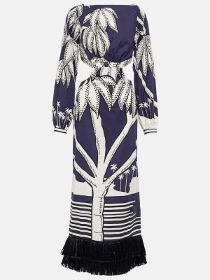 Βαμβακερή μάξι φόρεμα με κρόσσια με σχέδιο Johanna Ortiz