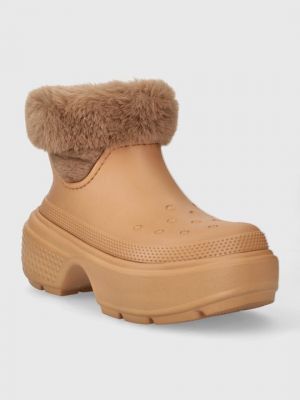 Зимние ботинки Crocs коричневые