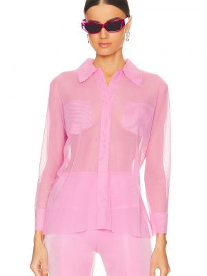 Рубашка с карманами Norma Kamali розовая