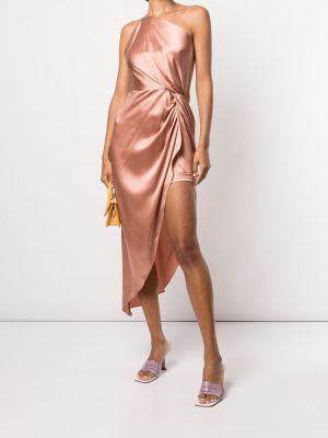 Vestido de cóctel de seda Michelle Mason rosa