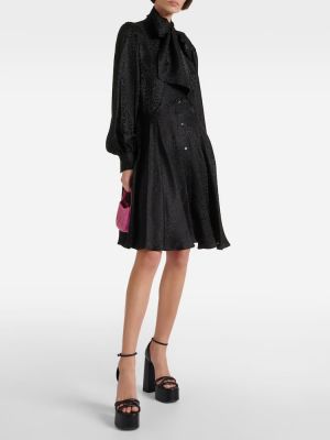 Srajčna obleka iz žakarda Nina Ricci črna