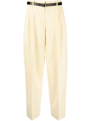 Vlněné kalhoty Jil Sander žluté