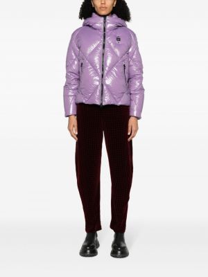 Stepēta dūnu jaka ar spalvām Blauer violets