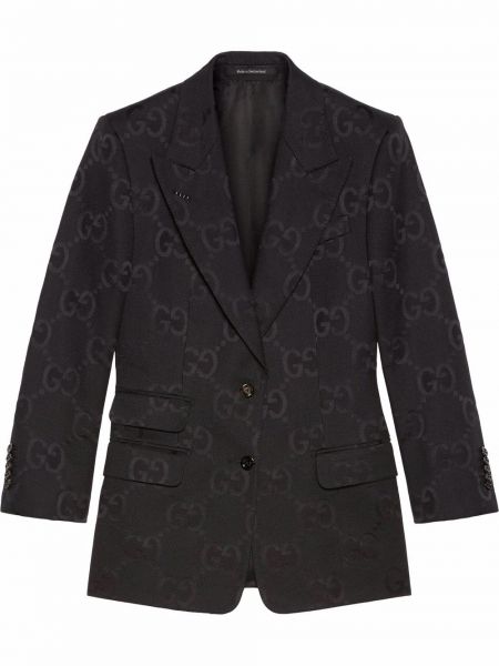 Pleteni blazer iz žakarda Gucci črna