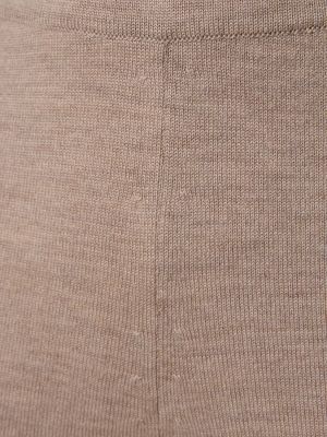 Pantaloni di lana in maglia Magda Butrym beige