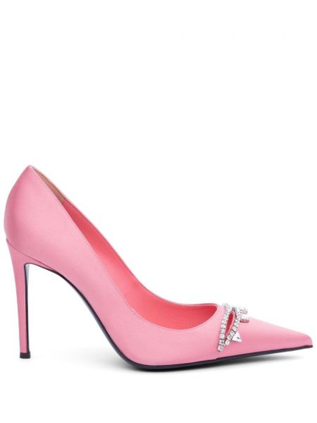 Pantofi cu toc de cristal Area roz