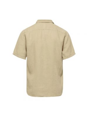Camisa de lino Bomboogie beige