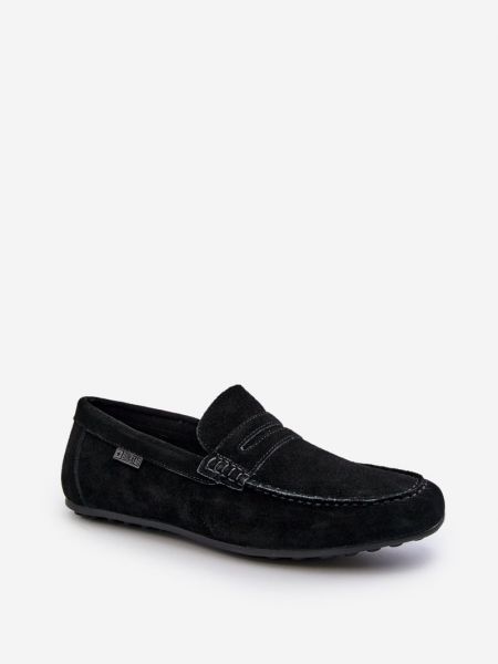 Pantofi loafer din piele de căprioară cu stele Big Star Shoes negru