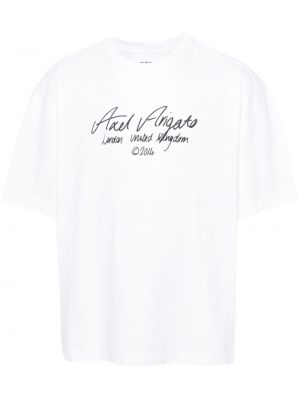 Raštuotas medvilninis marškinėliai Axel Arigato balta