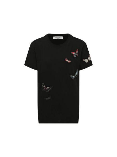Хлопковая футболка Valentino, черная