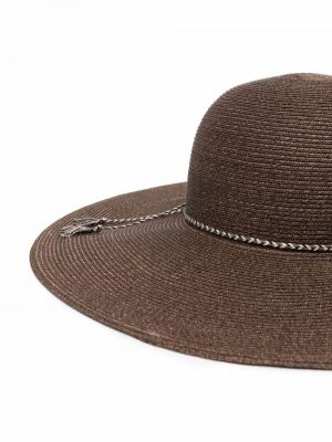 Punutud laia lõikega müts Maison Michel pruun