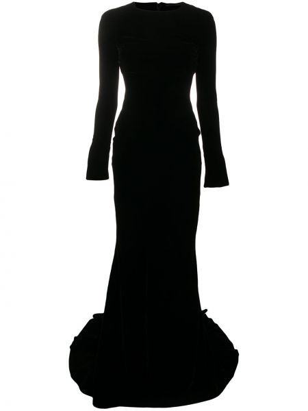 Jedwabna sukienka długa na zamek z długim rękawem Haider Ackermann - сzarny