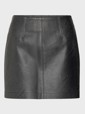 Кожаная юбка из искусственной кожи Calvin Klein Jeans черная
