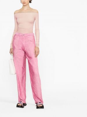 Proste spodnie Mm6 Maison Margiela różowe