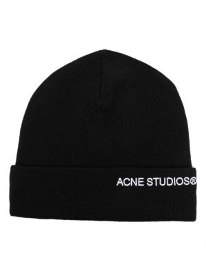 Cepure ar izšuvumiem Acne Studios melns