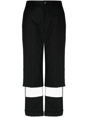 Прозрачни прав панталон Black Comme Des Garçons черно