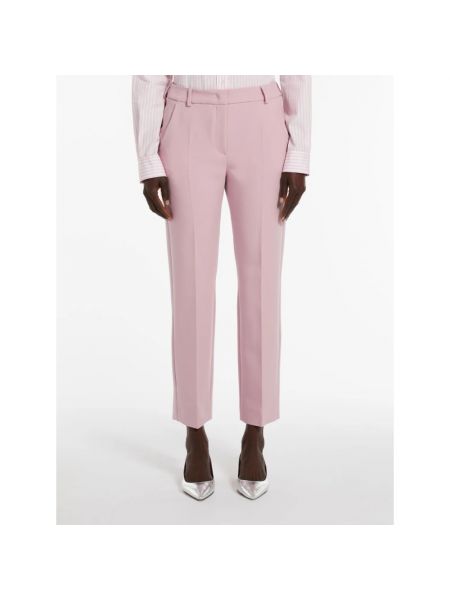 Pantalones de viscosa Max Mara rosa