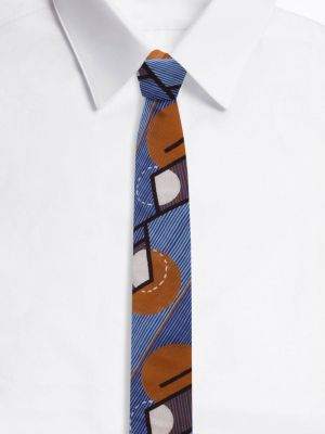Raštuotas šilkinis kaklaraištis Dolce & Gabbana mėlyna