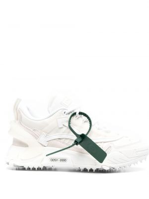 Sneakerși cu șireturi din dantelă Off-white alb