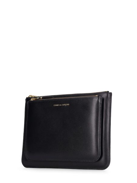 Kožená taška na zips Comme Des Garçons Wallet čierna