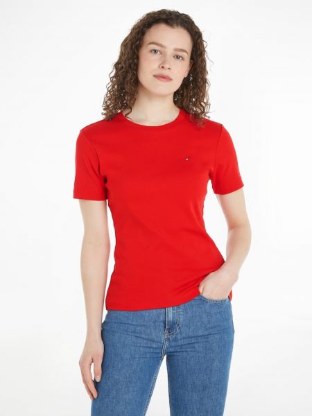 Slim fit majica Tommy Hilfiger rdeča
