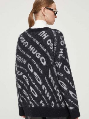 Oversized pulóver Hugo fekete