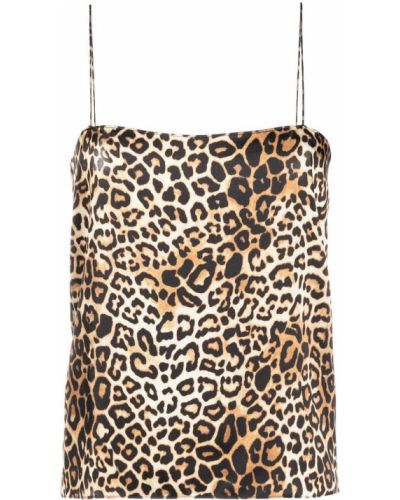 Linne i linne i siden med mönster i leopard Alexandre Vauthier brun