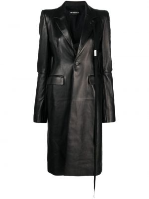 Černý kožený kabát Ann Demeulemeester