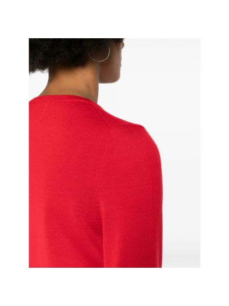Jersey de lana de tela jersey de cuello redondo Allude rojo