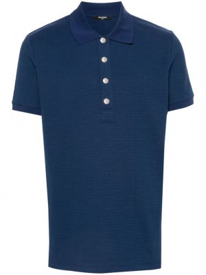 Jacquard t-shirt aus baumwoll Balmain blau
